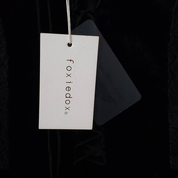 Foxiedox Lace Velvet Sheath Dress Black Sz L - Picture 7 of 10